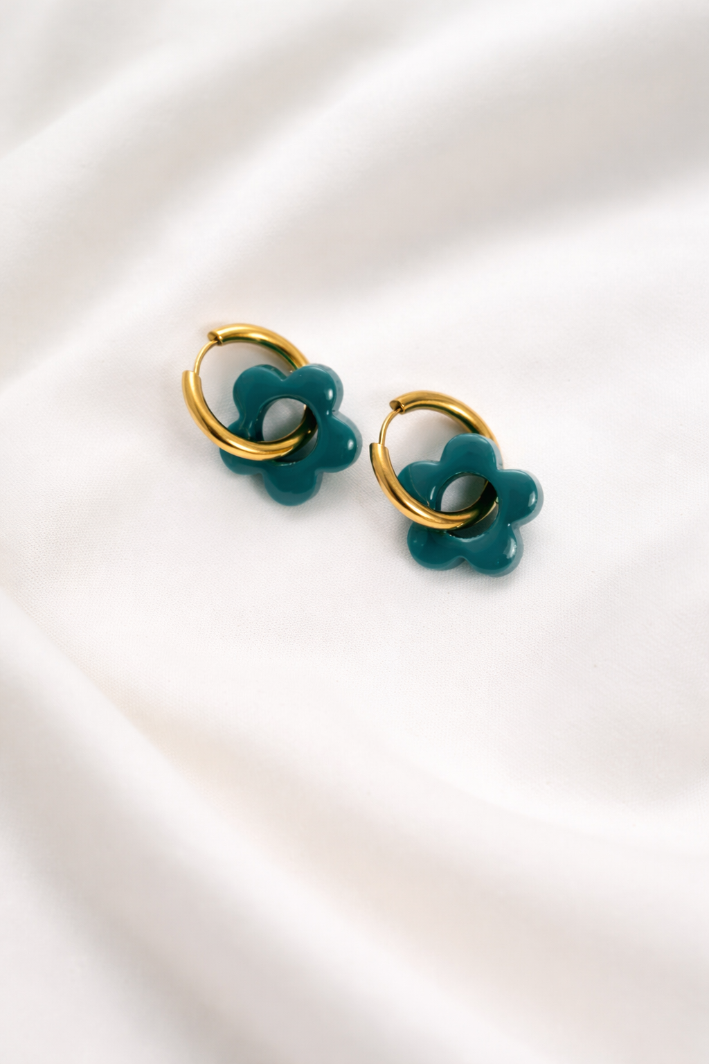 Boucles d'oreilles PAOLA - Bleu Emeraude