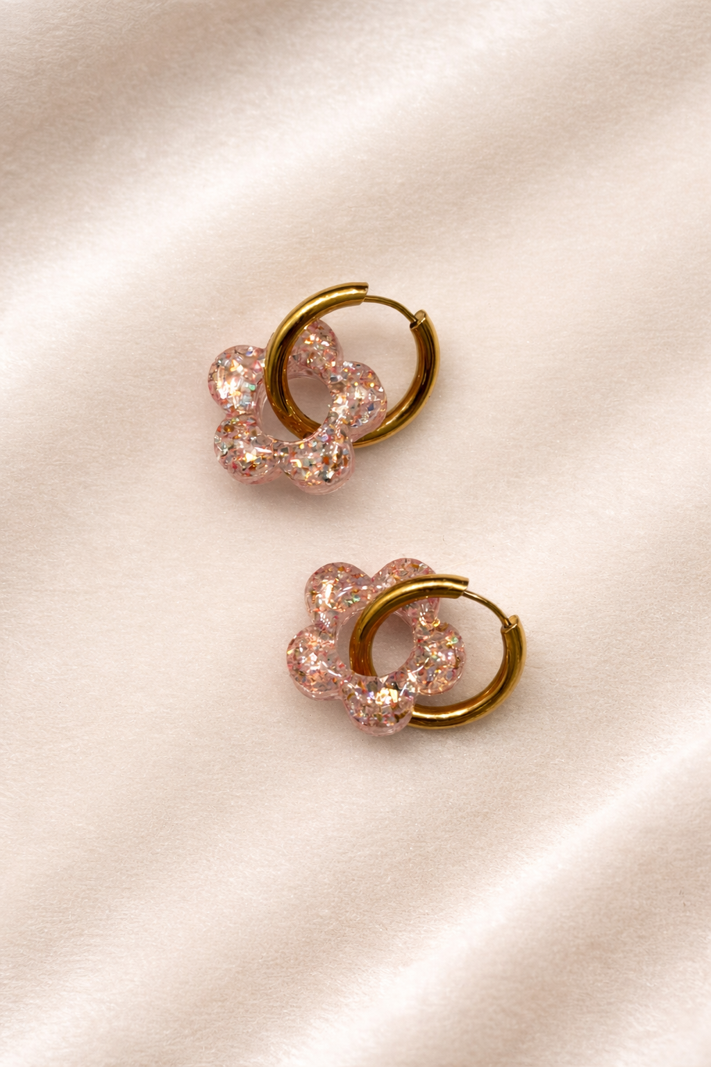 Boucles d'oreilles HANNA - Rose poudré