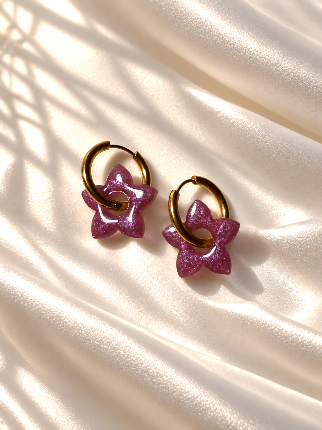 Boucles d'oreilles ELSA - Étoiles Framboises