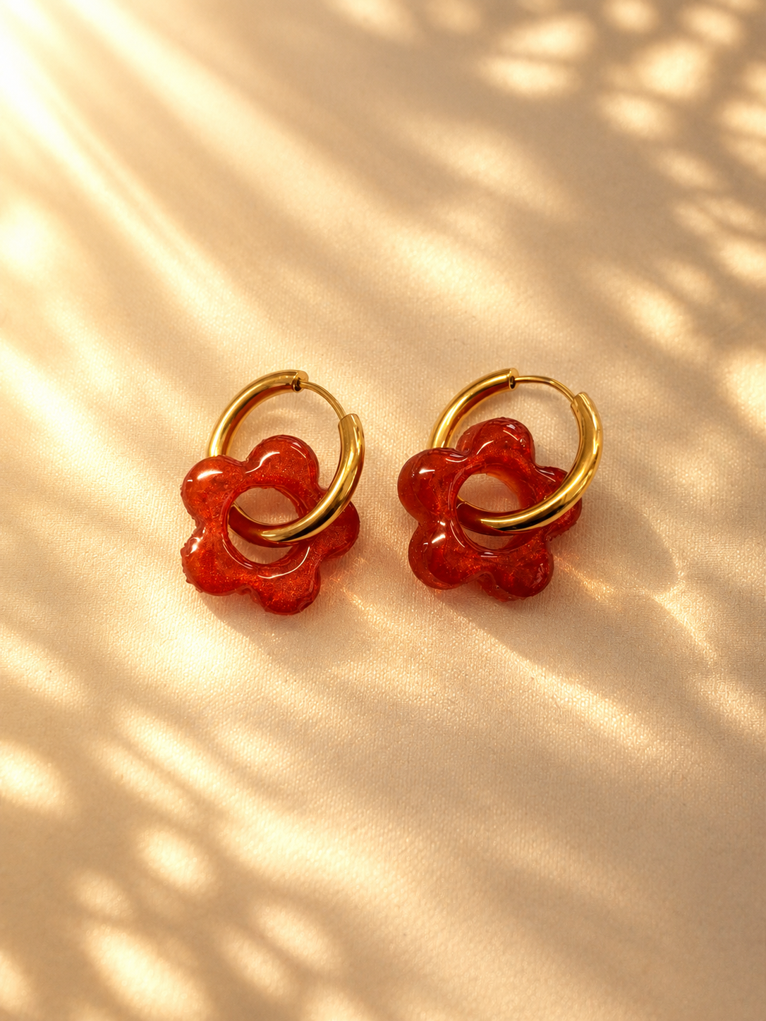 Boucles d'oreilles SAHRA - Brillance rouge