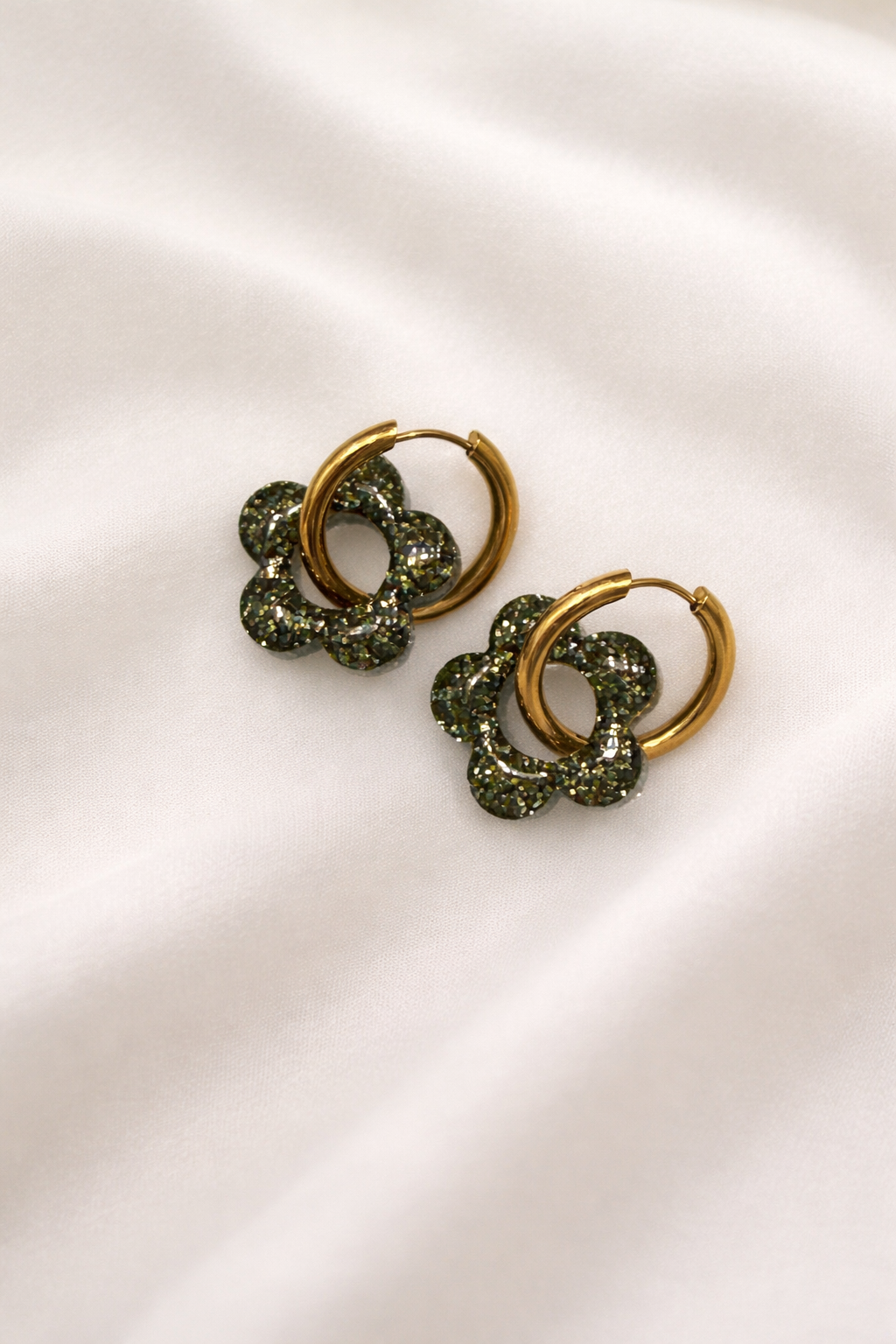 Boucles d'oreilles ARYA - Vert Kaki