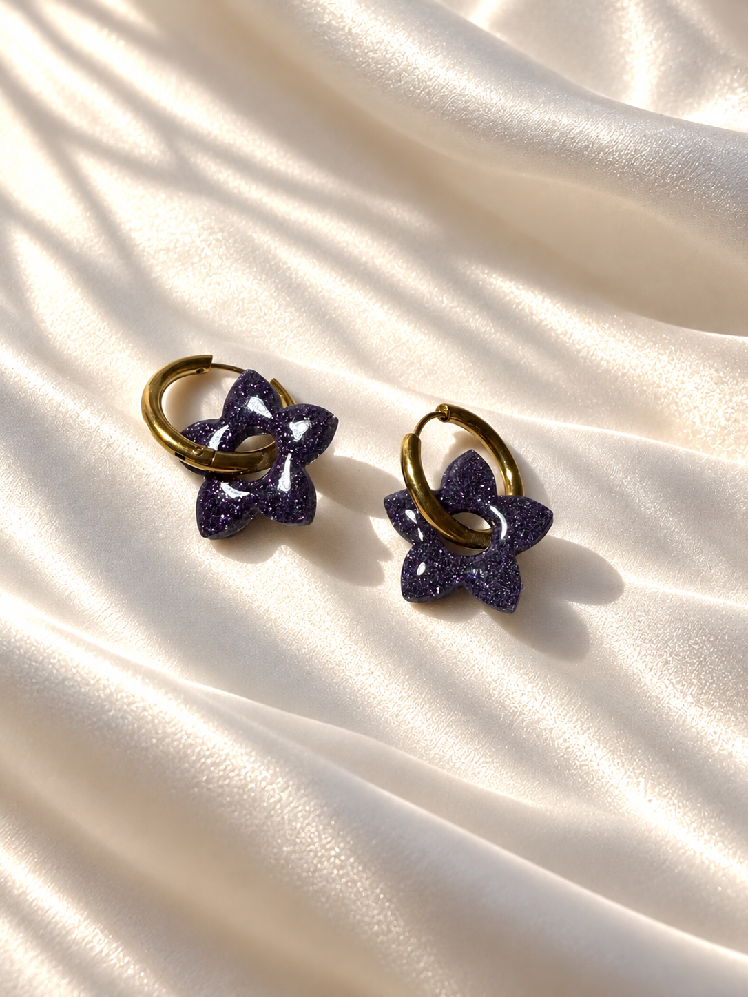 Boucles d'oreilles ELSA - Étoiles Violettes