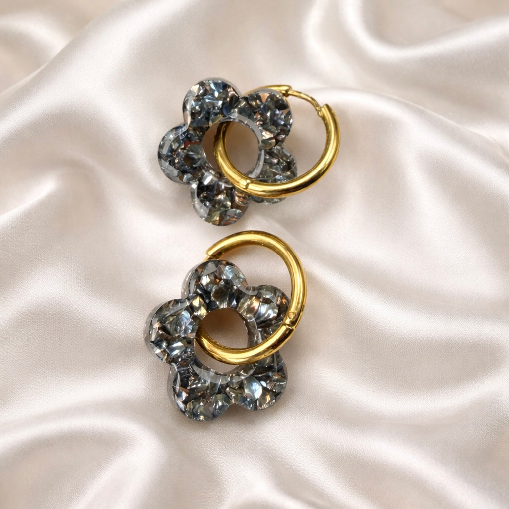 Boucles d'oreilles PAULINA - Gris bleuté