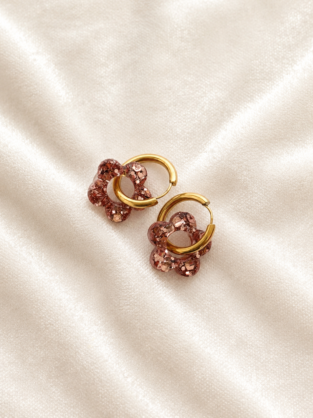 Boucles d'oreilles HANNA - Vieux rose