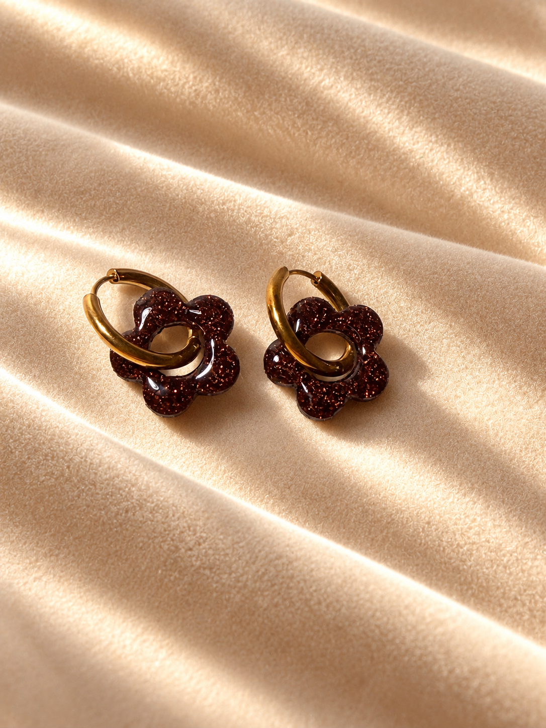 Boucles d'oreilles ARYA - Marron