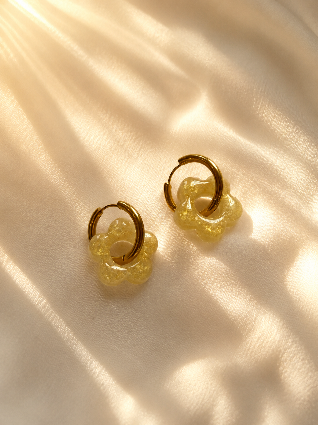 Boucles d'oreilles SOFIA - Nuage jaune