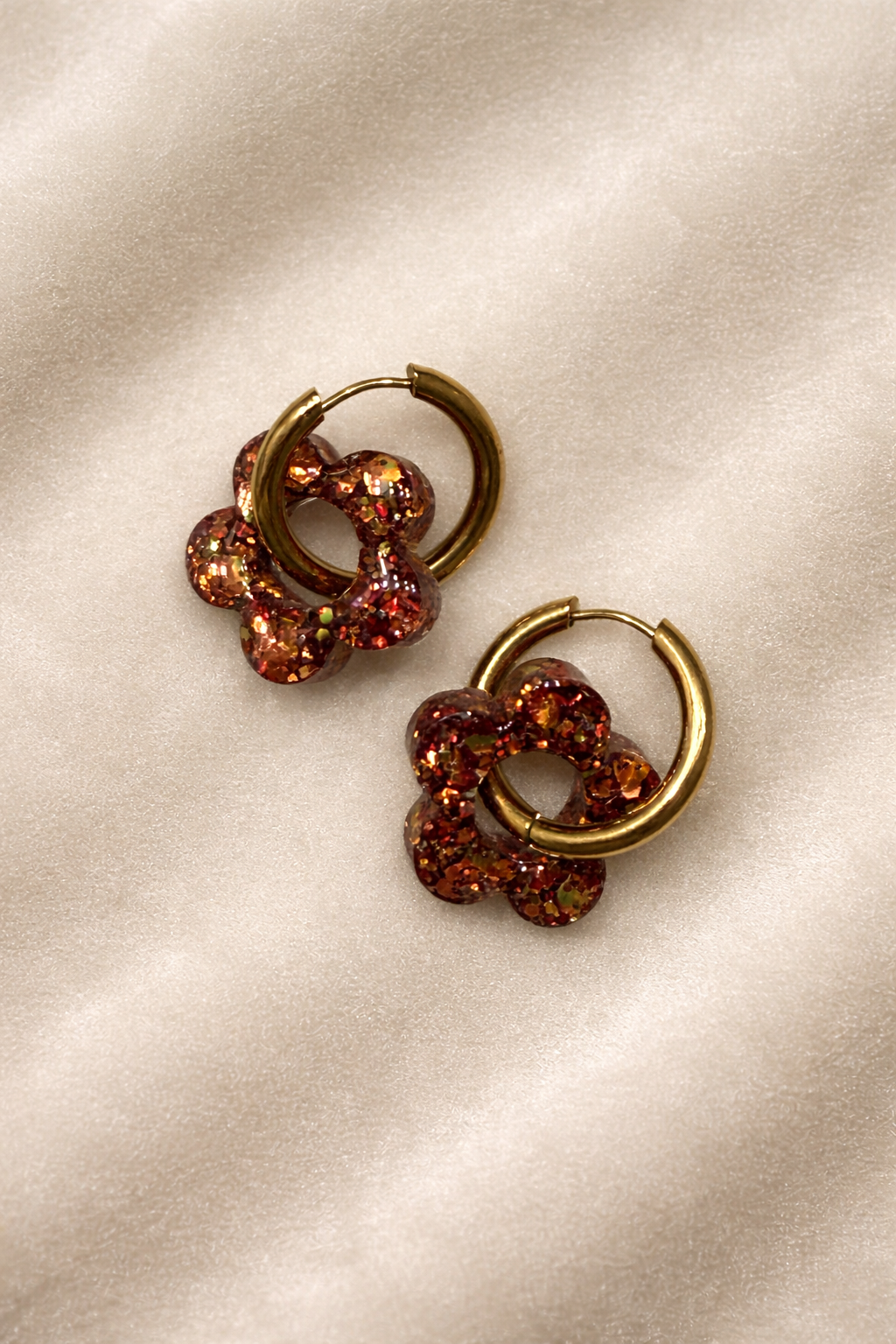 Boucles d'oreilles HANNA - Rouge doré