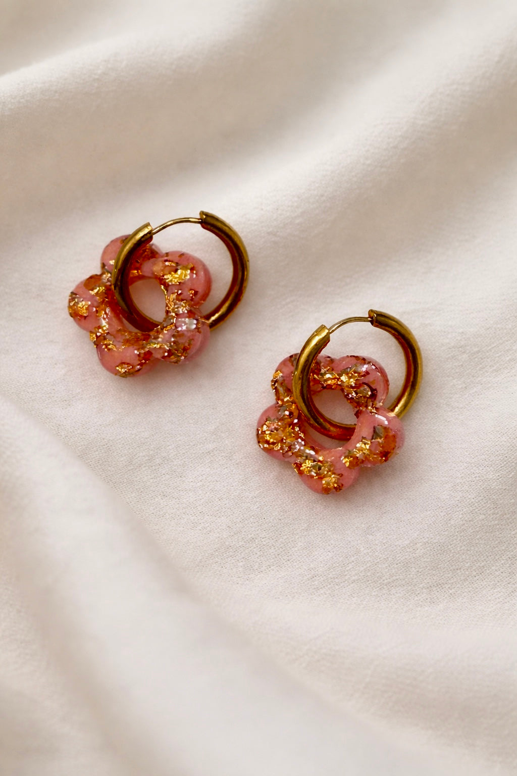 Boucles d'oreille ALEXANDRA - Rose éclat d'or