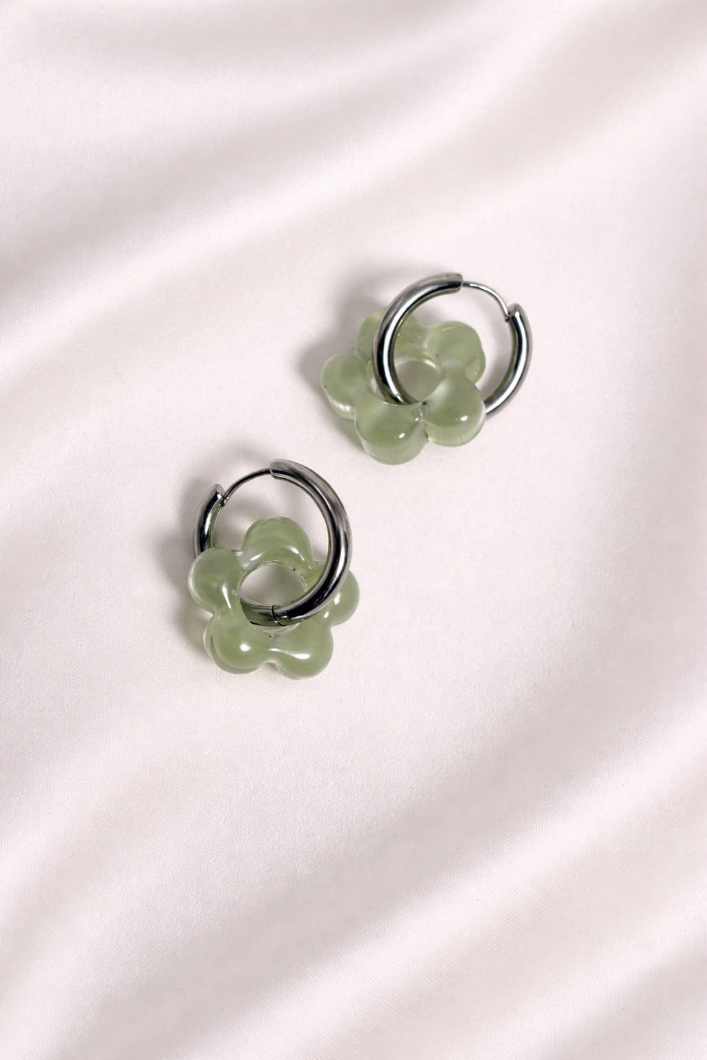Boucles d'oreilles PAOLA - Eclat Vert Sauge