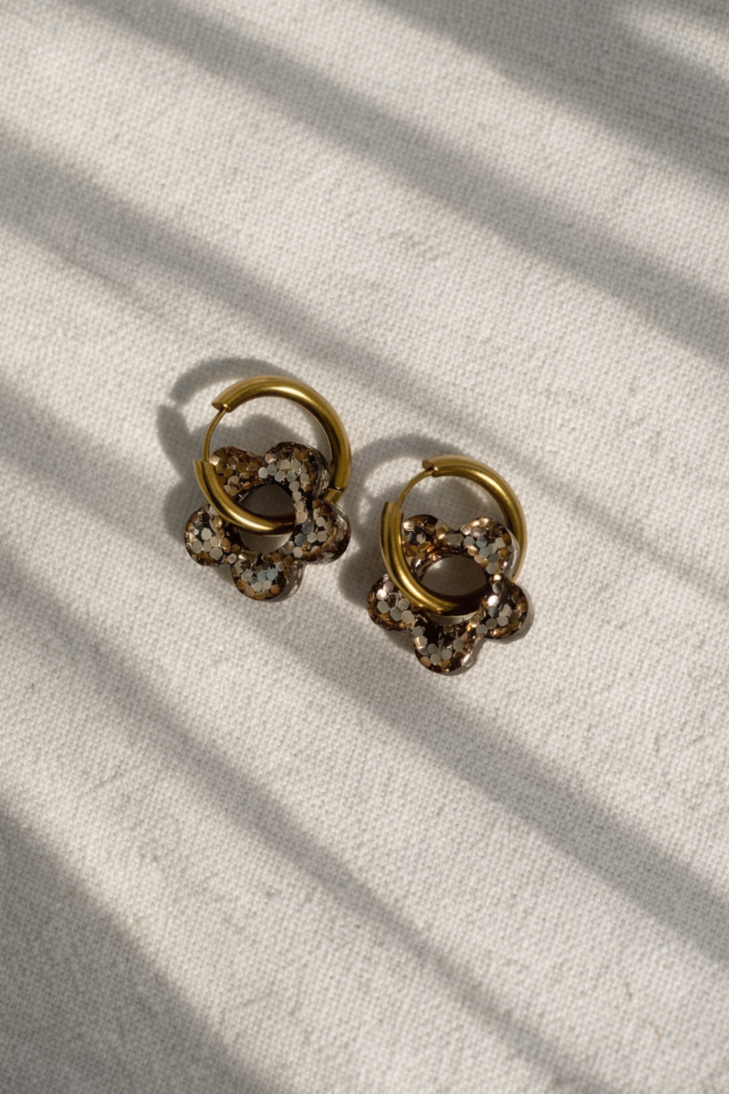 Boucles d'oreilles ALBA - Beige Brillantes