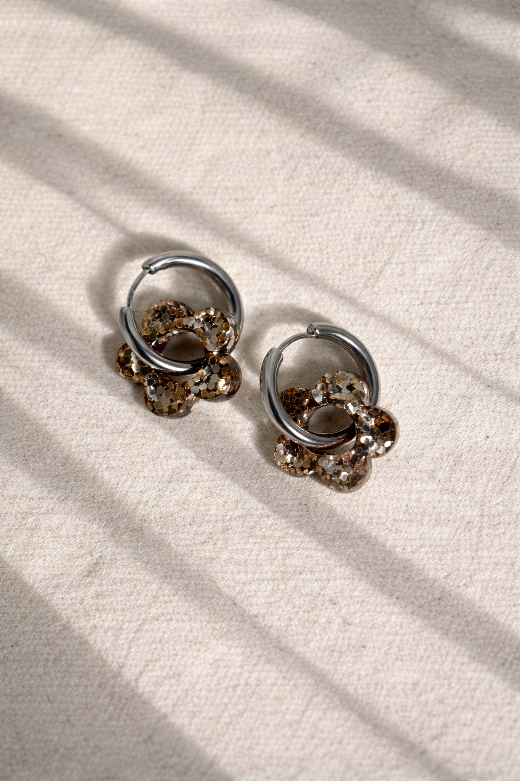 Boucles d'oreilles ALBA - Beige Brillantes