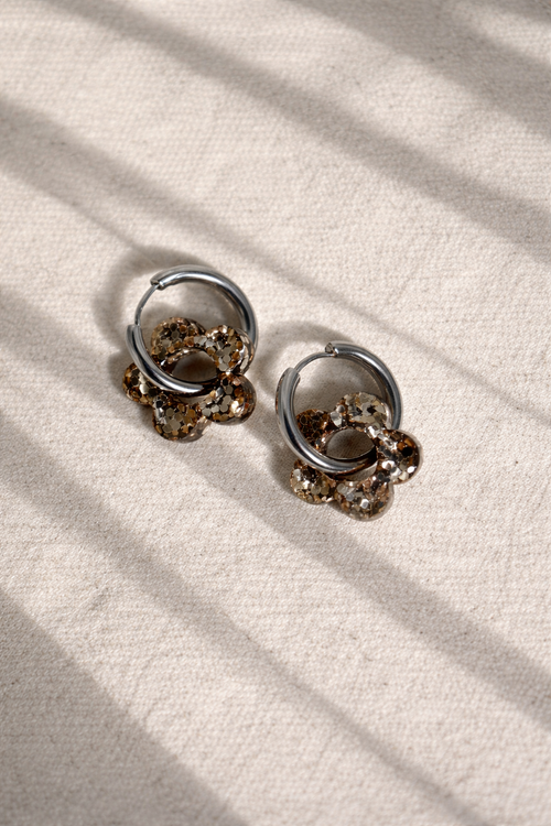 Boucles d'oreilles ALBA - Beige Brillantes